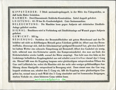 Preview: Göricke Motorrad Prospekt 4 Seiten  ca. 1924       gö-p24
