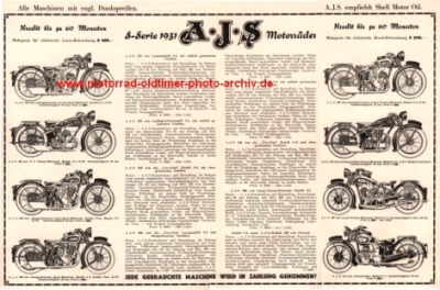 Preview: AJS Motorrad Prospekt 4 Seiten   1931  ajs-p31-1