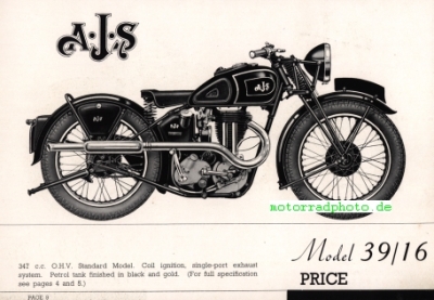 Preview: A.J.S. Motorrad Prospekt 1939  28 Seiten   ajs-p39-1