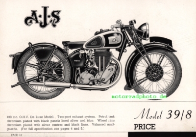 Preview: A.J.S. Motorrad Prospekt 1939  28 Seiten   ajs-p39-1