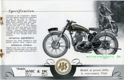 Preview: A.J.S. Motorrad Prospekt 1953  12 Seiten   ajs-p53-1