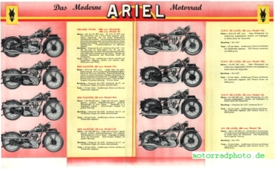 Preview: Ariel Motorrad Prospekt 16 Seiten   1937     ari-p37-1