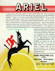 Preview: Ariel Motorrad Prospekt 16 Seiten   1937     ari-p37-1