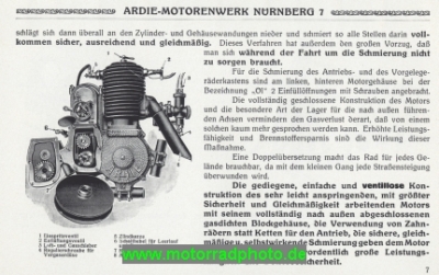 Preview: Ardie Motorrad Prospekt 3 PS  20 Seiten 1923 ar-p23
