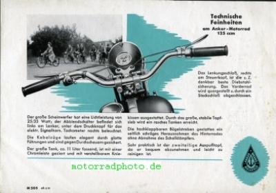 Preview: Anker Motorrad Prospekt  4 Seiten 1953   anr-p53