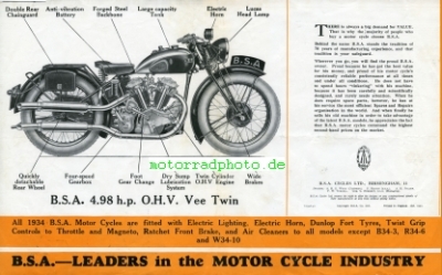 Preview: BSA Motorrad Prospekt  6 Seiten 1934    bsa-p34-2