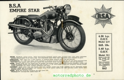 Preview: BSA Motorrad Prospekt  20 Seiten 1936    bsa-p36-1