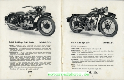 Preview: BSA Motorrad Prospekt  20 Seiten 1936    bsa-p36-1