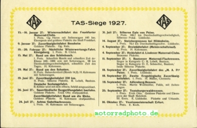 TAS Motorrad Prospekt 8 Seiten  1928   tas-p28