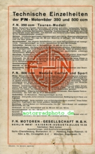 Preview: FN Motorrad Prospekt 8 Seiten  1933    fn-p33