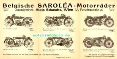 Preview: Sarolea Motorrad Prospekt 6 Seiten  1927     sar-p27