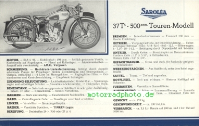 Preview: Sarolea Motorrad Prospekt 16 Seiten  1937     sar-p37
