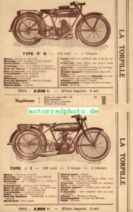 Preview: La Torpille Motorrad Prospekt 8 Seiten  1925    torp-p25