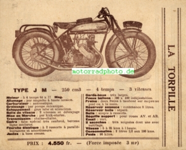 Preview: La Torpille Motorrad Prospekt 8 Seiten  1925    torp-p25