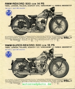 Preview: RMW Motorrad Prospekt  6 Seiten   1933-34   rmw-p3334 Preview: RMW Motorrad Prospekt  6 Seiten   1933-34   rmw-p3334