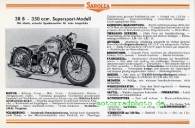 Preview: Sarolea Motorrad Prospekt 16 Seiten  1938     sar-p38