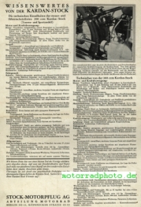 Preview: Stock Motorrad Prospekt 6 Seiten  1931    sto-p31