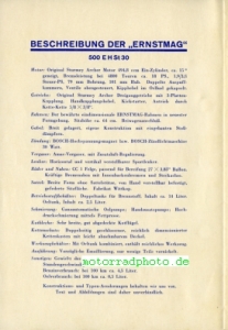 Preview: Ernst MAG Motorrad Prospekt 8 Seiten  1930   em-p30