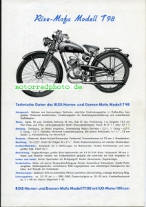 Preview: Rixe Motorrad Prospekt  6 Seiten  1949  rix-p49