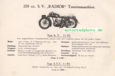 Preview: Radior Motorrad Prospekt  8 Seiten  1929     rad-p29
