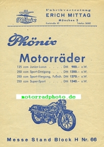 Preview: Phönix Motorrad Prospekt  4 Seiten  1936    phx-p36