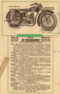 Preview: Württembergia Motorrad Prospekt 10 Seiten 1929  würt-p29