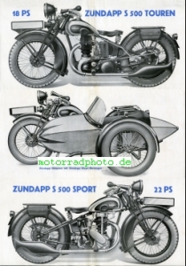 Preview: Zündapp Motorrad Prospekt Typ S 500 12 Seiten  1931   z-p31