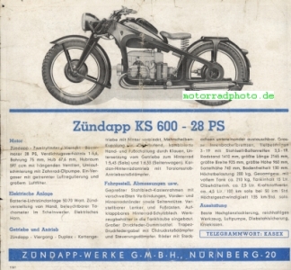 Preview: Zündapp Motorrad Prospektblatt  2 Seiten  1938 z-p38