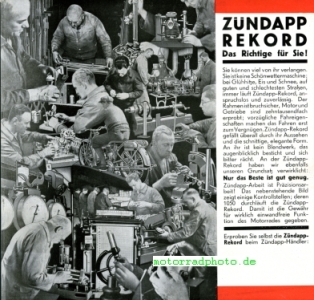 Preview: Zündapp Motorrad Prospekt  4 Seiten  1930   z-p30