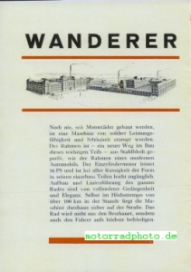 Preview: Wanderer Motorrad Prospekt 12 Seiten  1928  wa-p28