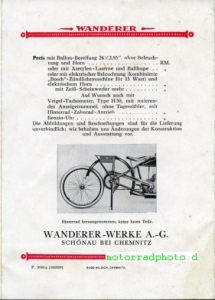 Preview: Wanderer Motorrad Prospekt 6 Seiten  1928  wa-p28-2