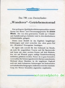 Preview: Wanderer Motorrad Prospekt 6 Seiten  1929  wa-p29