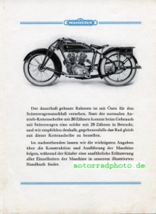Preview: Wanderer Motorrad Prospekt 6 Seiten  1929  wa-p29