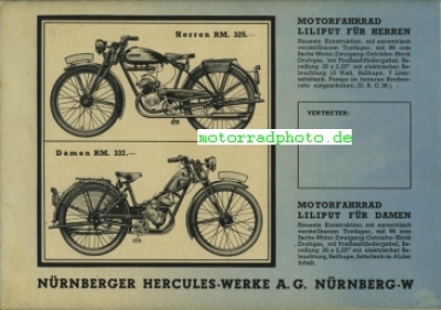 Preview: Hercules Motorrad Prospekt  4 Seiten  1934    her-p34