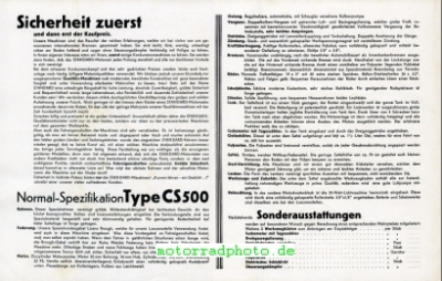 Preview: Standard Motorrad Prospekt  4 Seiten 1934      st-p34-cs500