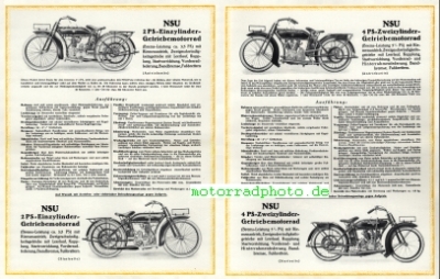 Preview: NSU Motorrad Prospekt  4 Seiten   1914   nsu-p14-1