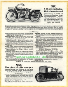 Preview: NSU Motorrad Prospekt  4 Seiten   1914   nsu-p14-1