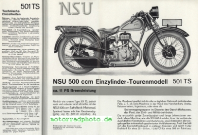 Preview: NSU Motorrad Prospekt  4 Seiten   1930  nsu-p30
