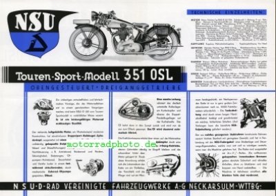 Preview: NSU Motorrad Prospekt  4 Seiten   1935  nsu-p35-1