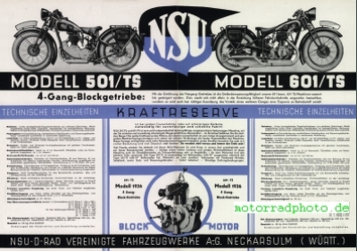 Preview: NSU Motorcycle brochure  4 pages   1936   nsu-p36-3