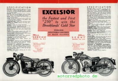 Preview: Excelsior GB Motorrad Prospekt 12 Seiten  1934   exe-gb-p34