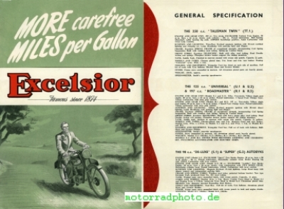 Preview: Excelsior GB Motorrad Prospekt 12 Seiten  1951   exe-gb-p51