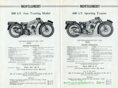 Preview: Montgomery Motorrad Prospekt  8 Seiten  1928  mont-p28