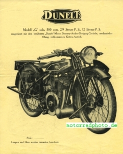 Preview: Dunelt Motorrad Prospekt  6 Seiten  1927   du-p27