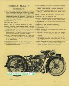 Preview: Dunelt Motorrad Prospekt  6 Seiten  1927   du-p27