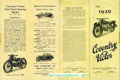 Preview: Coventry Victor Motorrad Prospekt 8 Seiten  1929  covi-p29