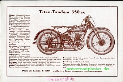 Preview: Titan Motorrad Prospekt  4 Seiten  1929       tit-p29