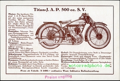 Preview: Titan Motorrad Prospekt  4 Seiten  1929       tit-p29
