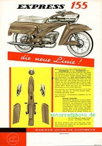 Preview: Express Motorrad Prospekt  2 Seiten  1961    expr-p61
