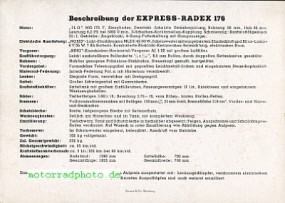 Preview: Express Motorrad Prospektblatt  2 Seiten  1952     expr-p52-176